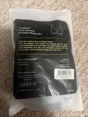 Truekind Daily Comfort Wirefree Shaper Bra - Black